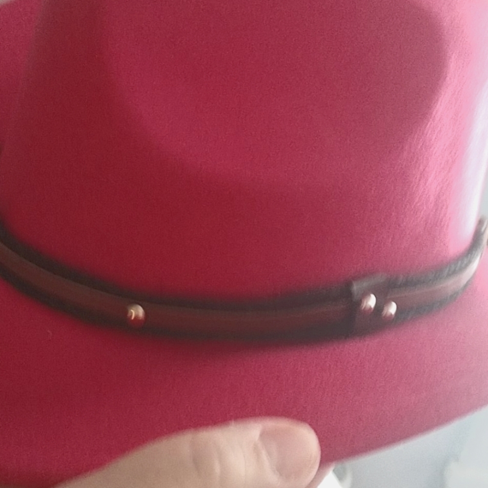 New Pink Unisex Western Cowboy Outback Boho Hat with Steer Head Tie Band - Picture 4 of 13